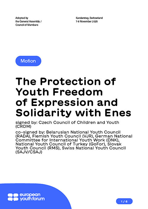 251108 M Protection Of Youth Freedom Of Expression And Solidarity With Enes