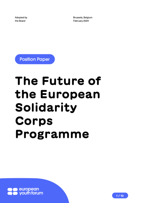 The Future of the European Solidarity Corps Programme 2024